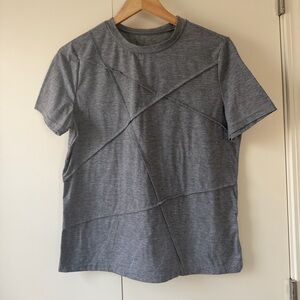 Grey Textured Geometric Tee